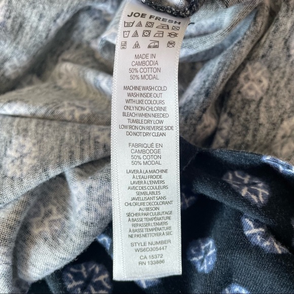 Joe Fresh Sz.M navy blue sleeveless cottagecore relaxed beachcore casual dress - Picture 7 of 8